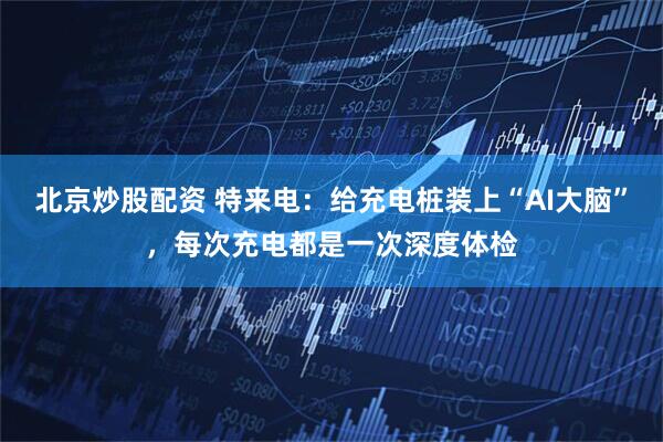 北京炒股配资 特来电：给充电桩装上“AI大脑”，每次充电都是一次深度体检